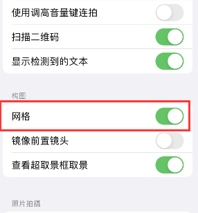 静宁苹果手机维修网点分享iPhone如何开启九宫格构图功能 